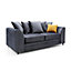 Chicago Velvet 3 Seater Sofa in Dark Grey