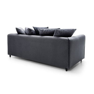 Chicago Velvet 3 Seater Sofa in Dark Grey