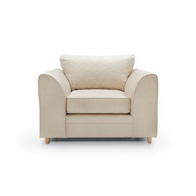 Chicago Velvet Armchair in Cream