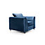 Chicago Velvet Armchair in Dark Blue