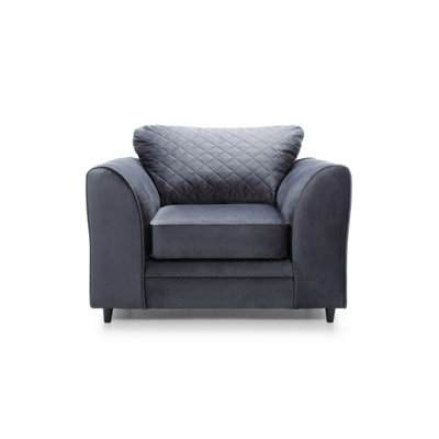 Chicago Velvet Armchair in Dark Grey