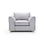 Chicago Velvet Armchair in Light Grey