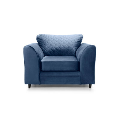 Chicago Velvet Armchair in Silver Blue