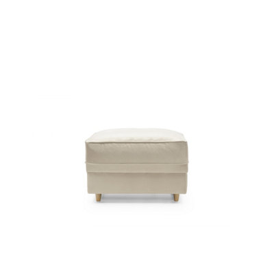 Chicago Velvet Footstool in Cream