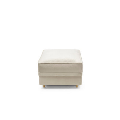 Chicago Velvet Footstool in Cream