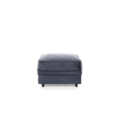 Chicago Velvet Footstool in Dark Grey