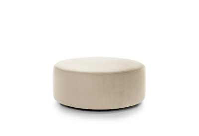 Chicago Velvet Large Swivel Footstool in Cream