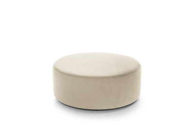 Chicago Velvet Large Swivel Footstool in Cream