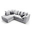 Chicago Velvet Left Facing Corner Sofa in Light Grey