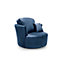 Chicago Velvet Swivel Chair in Dark Blue