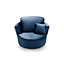 Chicago Velvet Swivel Chair in Dark Blue