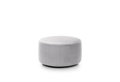 Chicago Velvet Swivel Footstool in Light Grey