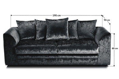 Chicco Velvet Fabric 3 Seater Sofa