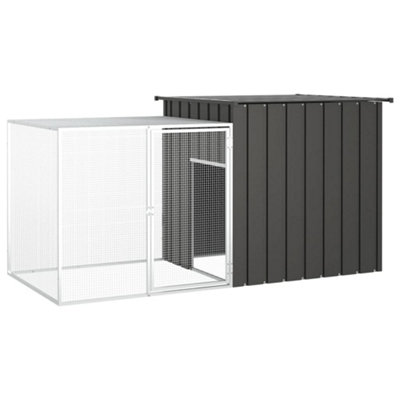 Chicken Cage Anthracite 200x91x100 cm Galvanised Steel