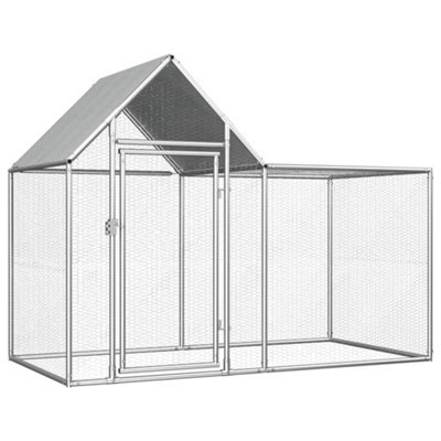 Chicken Coop 2x1x1.5 m Galvanised Steel