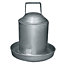 Chicken Drinker Waterer Traditional Drinker, 2.3L Capacity, Galvanised Steel with Handle for Hens, Ducks, Geese - Half Gallon