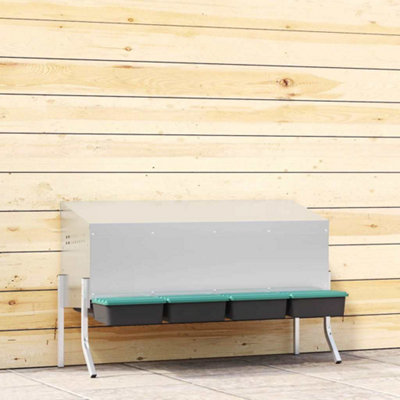 Chicken Nesting Box 4 Compartments with Legs Galvanised Steel