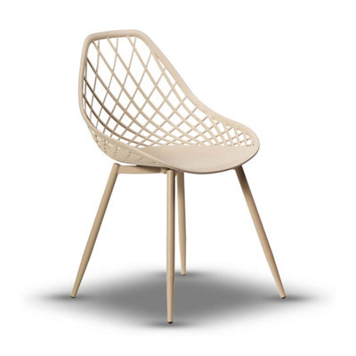 Chico Designer Plastic Chair Modern Design - Beige