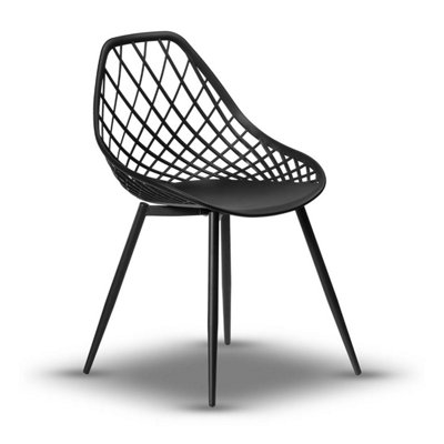 Chico Designer Plastic Chair Modern Design - Black