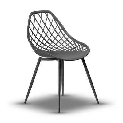 Chico Designer Plastic Chair Modern Design - Dark Grey