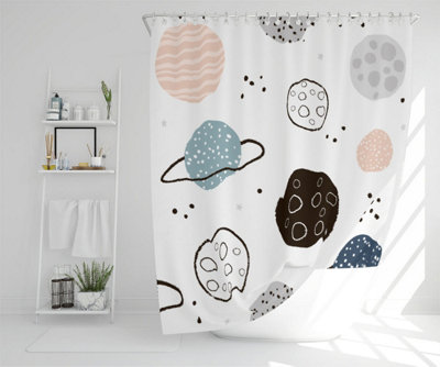 Child hand drawn space elements (Shower Curtain) / Default Title Price Comparisons | Compare The Build