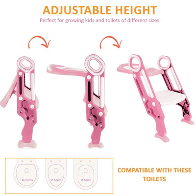 Diaper Champ 04200-05 Potty 3-in-1 Potty, Toilet Seat and Footstool, Pink