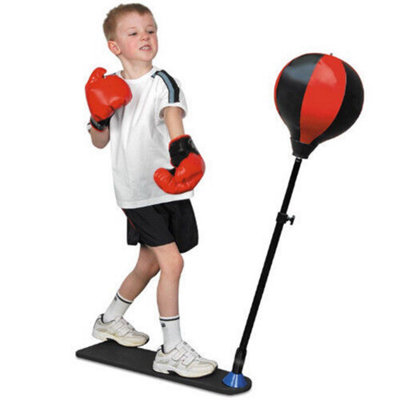 Children Kids Junior Boxing Punch Ball Bag Free Standing Set With Mitts Gloves Sports Equipment Creative Fun Xmas Gift Toy