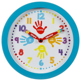 Children's Bedroom Nursery Learn To Tell The Time Clock Easy to Read Boy Girl 357607 - Blue