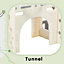 Children's Combination Slide with Long Slide, Storage Bins, Stairs, Basketball Hoop,Easy Assembly and Convenient Storage