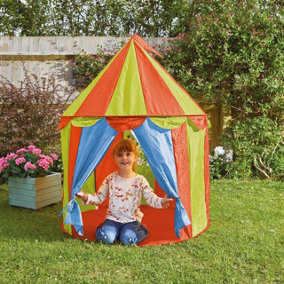 Children's Outdoor Big Top Circus Tent - Easy To Assemble Indoor Outdoor Home Garden Colourful Play Tent - H125 x W100 x D100cm