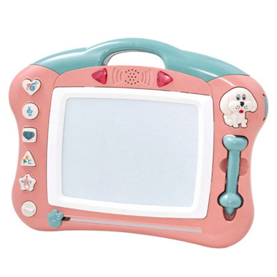 Children's Pink Music Light-Up Magnetic Drawing Board 37cm W x 30cm D