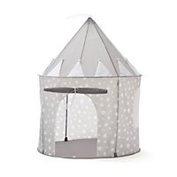 Children's Starry Grey Castle Play Tent Portable with Carry Bag