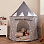 Children's Starry Grey Castle Play Tent Portable with Carry Bag