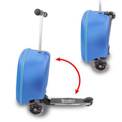Children's Suitcase with Fold Down Scooter