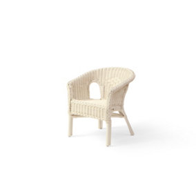 Children's Wicker Loom Chair in White (H)49.5cm x (W)43cm x (D)37cm