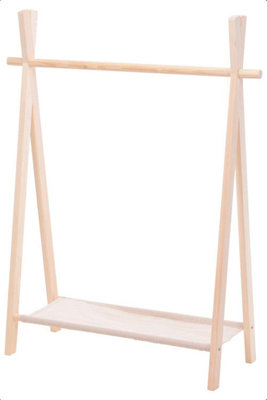 Childrens Clothes Rails Freestanding Hanging Wardrobe Storage Home Bedrooms Furniture Wooden Kids Boys Girls Dress Up