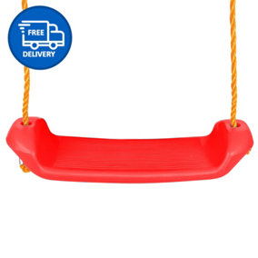 Childrens Garden Swing Seat With Rope by Laeto Summertime Days (Red) - INCLUDES FREE DELIVERY