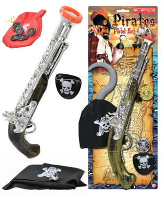 Childrens Pirate Costume Accessory Set with Pistol Hat Hook — free download