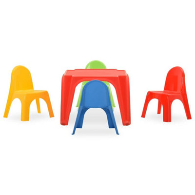 Childrens Table and Chair Set PP Plastic Kids Furniture