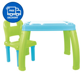 Childrens Table And Chair Set Study Table by Laeto Professor Brush (Blue) - INCLUDES FREE DELIVERY