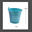Childs Metal Bucket Planter Zinc Flower Pot Tin Pen Pot Craft Pot Bright Blue