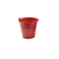 Childs Metal Bucket Planter Zinc Flower Pot Tin Pen Pot Craft Pot Bright Red