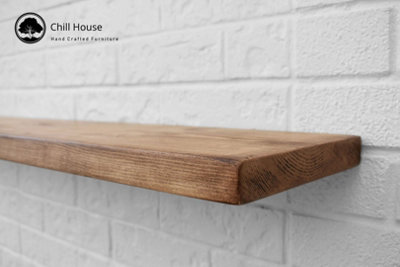 Chill House Rustic  Floating Shelf 9x1.5 inch, Dark Oak, 150cm