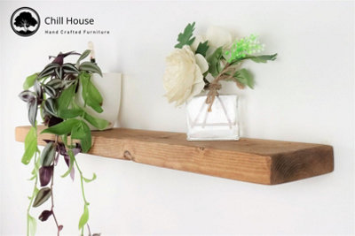 Chill House Rustic  Floating Shelf 9x2 inch, Dark Oak, 80cm