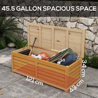 CHILLI 292L Outdoor Storage Box, Wooden Deck Box Garden Storage ...