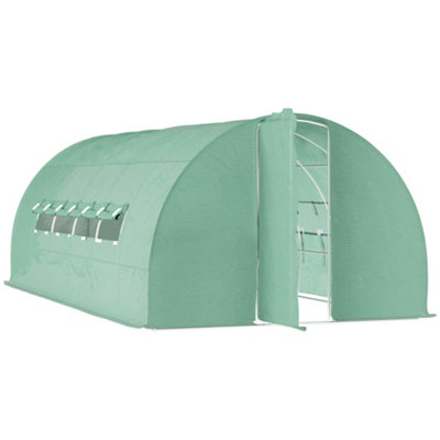 Chilli Large Polytunnel Walk In Greenhouse, Plant Gardening Tunnel Green House with Metal Hinged Door