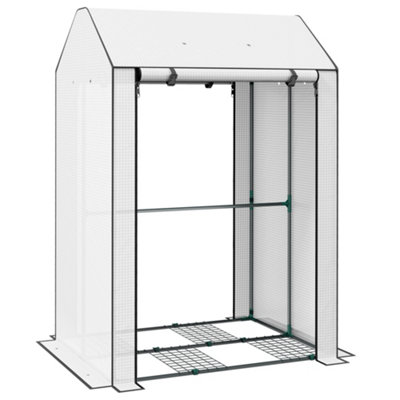 Chilli Mini Greenhouse with 4 Wire Shelves, Portable Tomato Greenhouse, Upgraded Garden Grow House for Plants with Roll Up Door