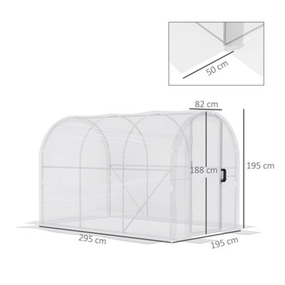 Chilli Polytunnel Greenhouse Walk-in Grow House with PE Cover, Door and ...