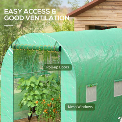 Chilli Sprinkler System Polytunnel Greenhouse, 3 x 2m, Green