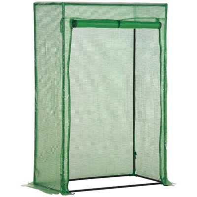 Chilli Tomato Greenhouse with Roll-up Door, Mini Greenhouse with PE Cover, Outdoor Grow House Small Green House for the Garden